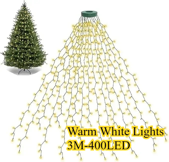 Led Christmas Tree Lights New Year's Garland String for Patio Garden 1.5M/2M/3M Waterfall Light Christmas Decoration 2025