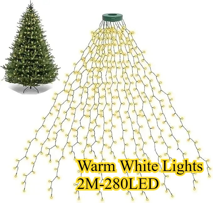 Led Christmas Tree Lights New Year's Garland String for Patio Garden 1.5M/2M/3M Waterfall Light Christmas Decoration 2025